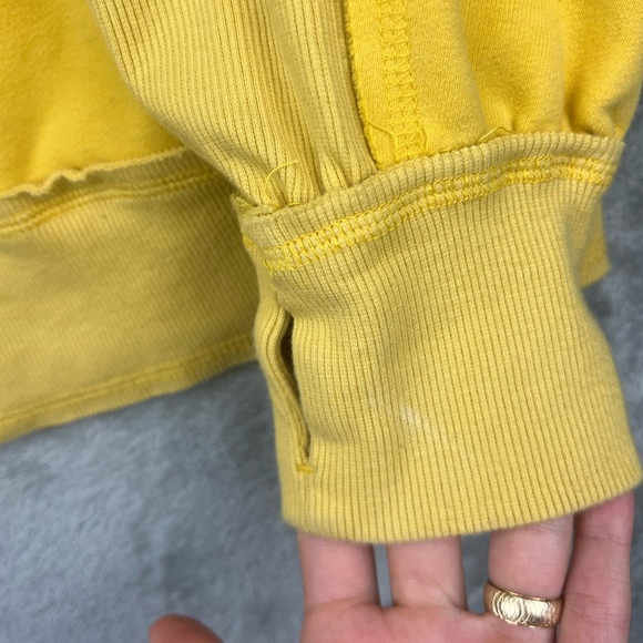 Free People In the Clouds Sweatshirt Quarter Zip Pullover Yellow Cozy Sz Small - Picture 9 of 13